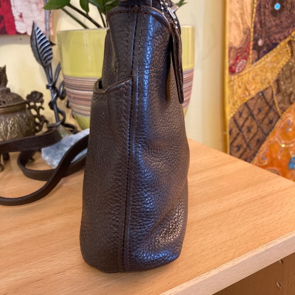 Vintage Coach Hudson Small Zip Bag #6807 Dark Brown Pebbled Leather Crossbody - Picture 4 of 16